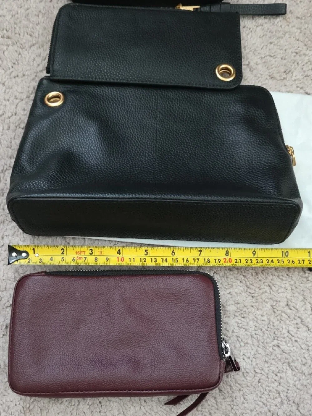 Bandolier Black and Burgundy Wristlet and Pouch Set - Picture 8 of 13